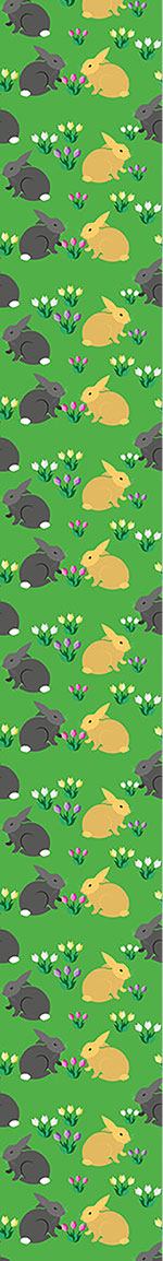 patterned-wallpaper-rabbits-on-a-field-with-crocus