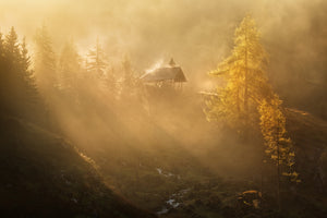 photo-wallpaper-alpine-church-in-the-morning-fog-x