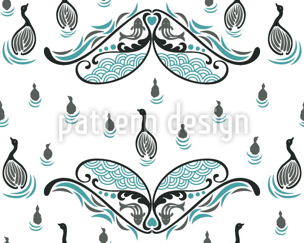 patterned-wallpaper-swan-lake