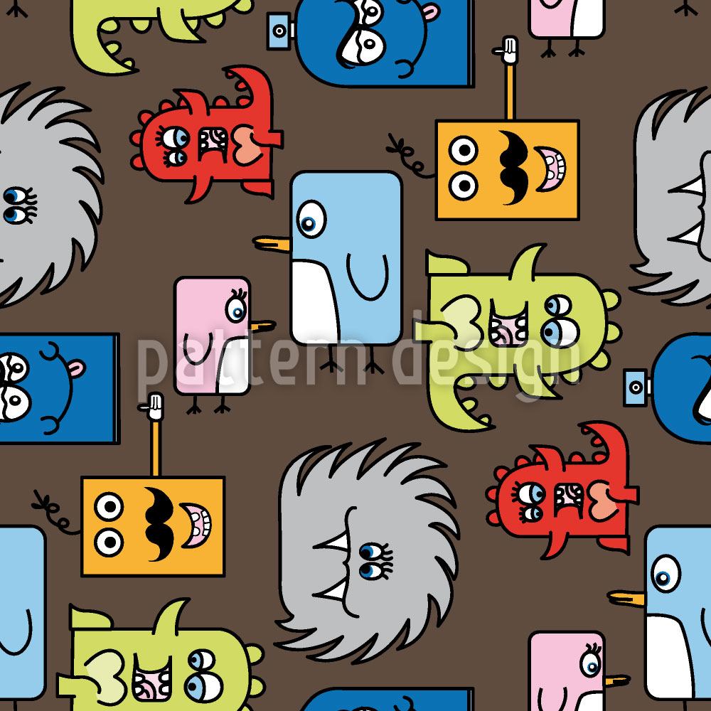 patterned-wallpaper-colorful-monsters