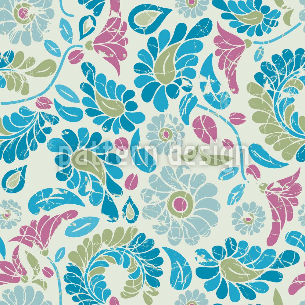 patterned-wallpaper-fantasy-flowers-with-patina