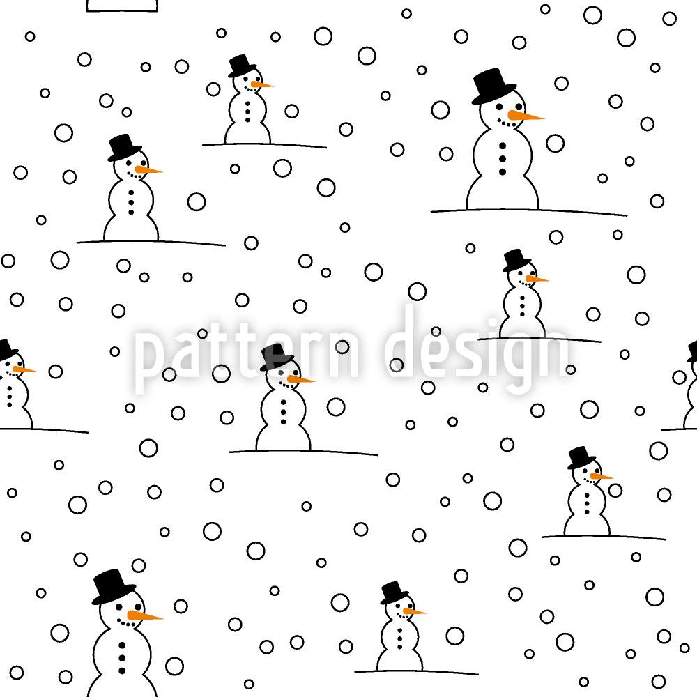 patterned-wallpaper-snowman-fun