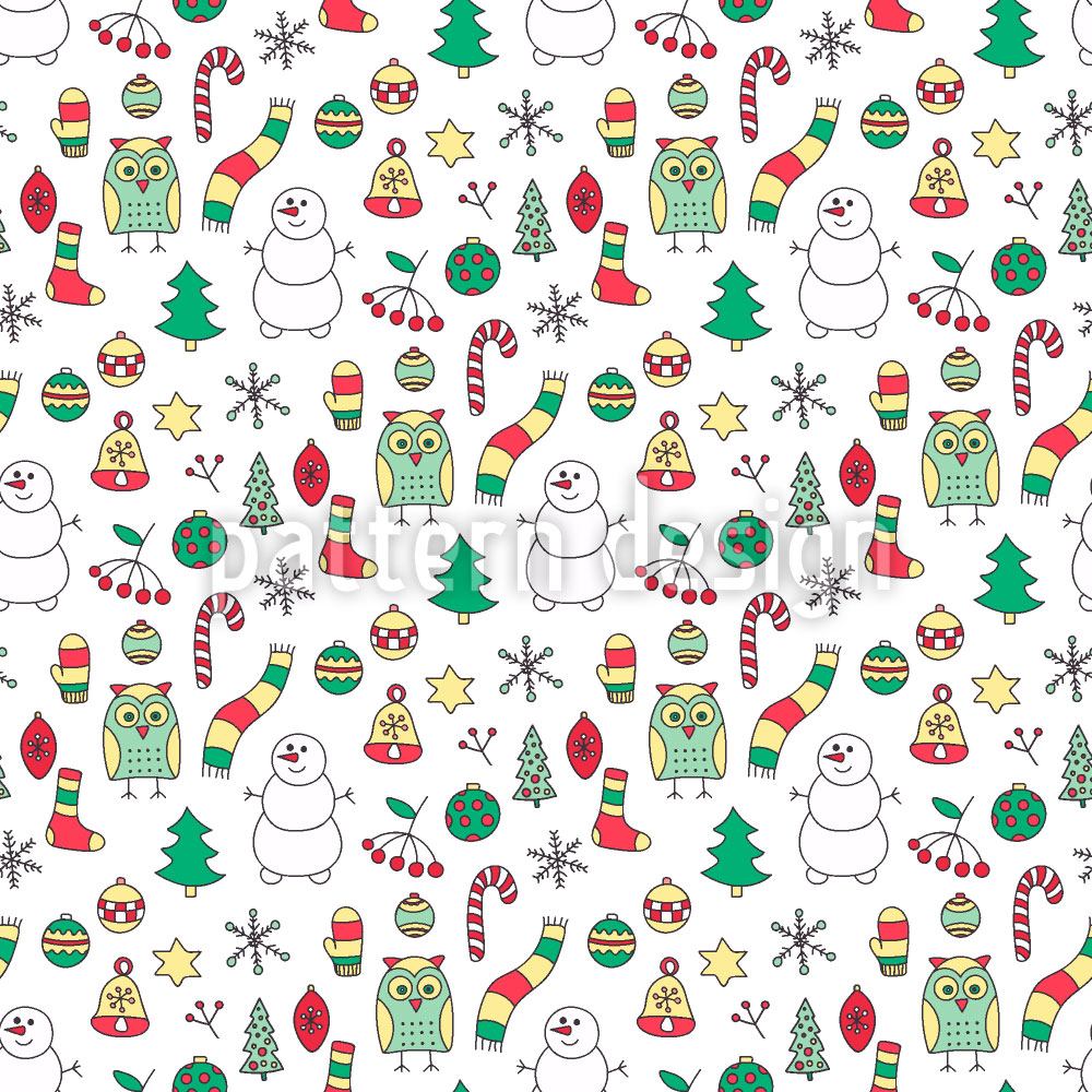 patterned-wallpaper-winter-fun-with-mr-snowman