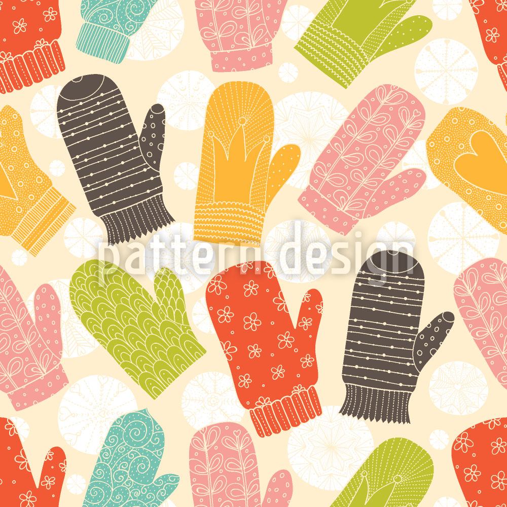 patterned-wallpaper-mittens-and-snowflakes