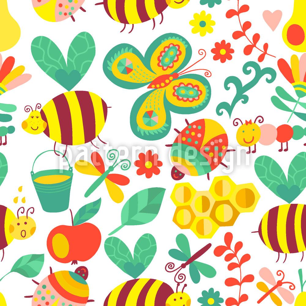 patterned-wallpaper-busy-honey-bees