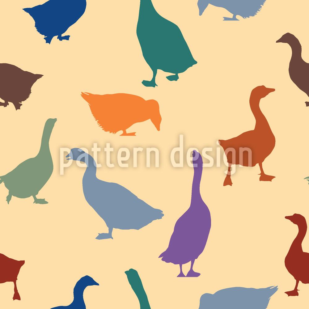 patterned-wallpaper-gabbling-geese