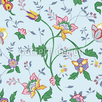 patterned-wallpaper-little-blue-flower-fantasy