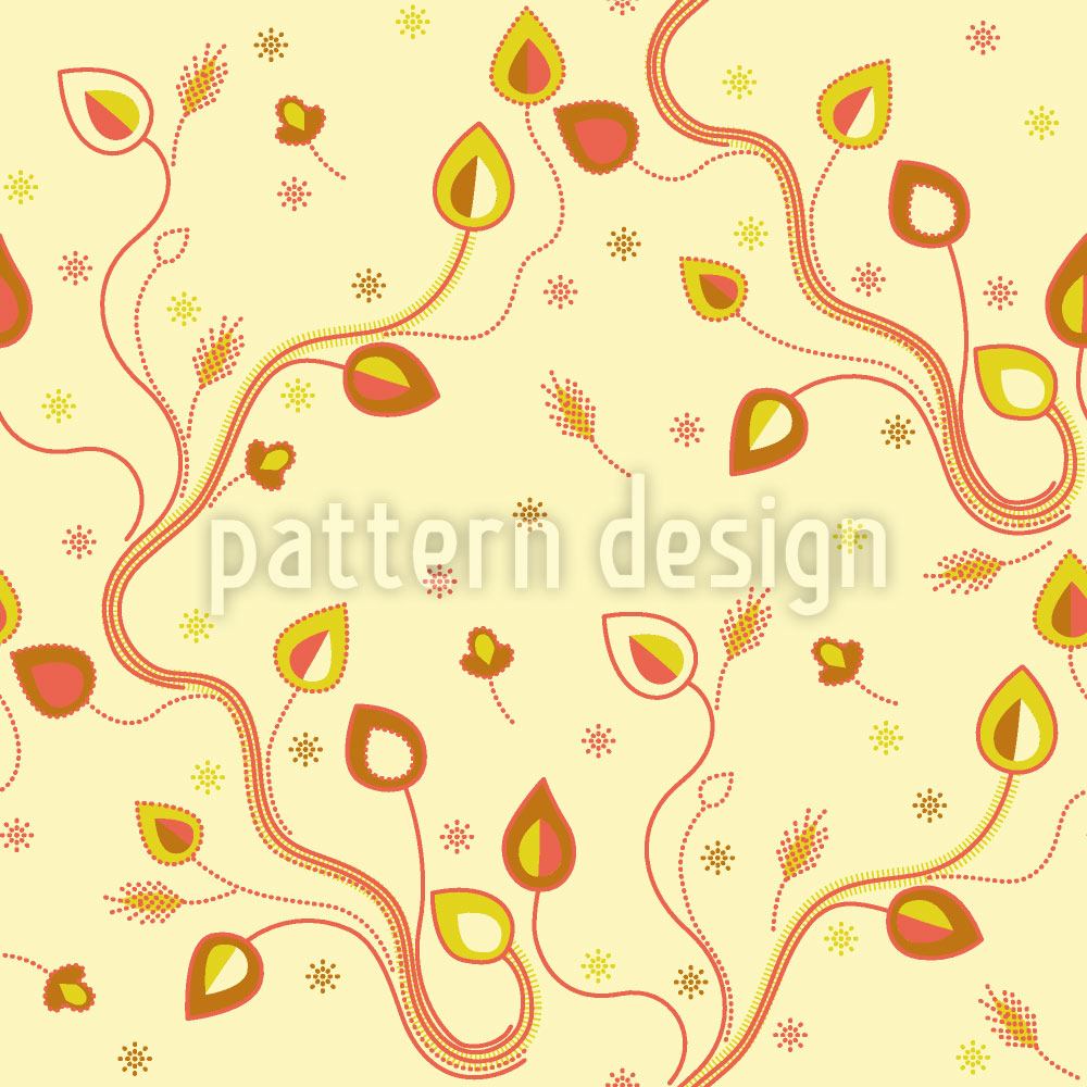 patterned-wallpaper-ethno-branches-yellow