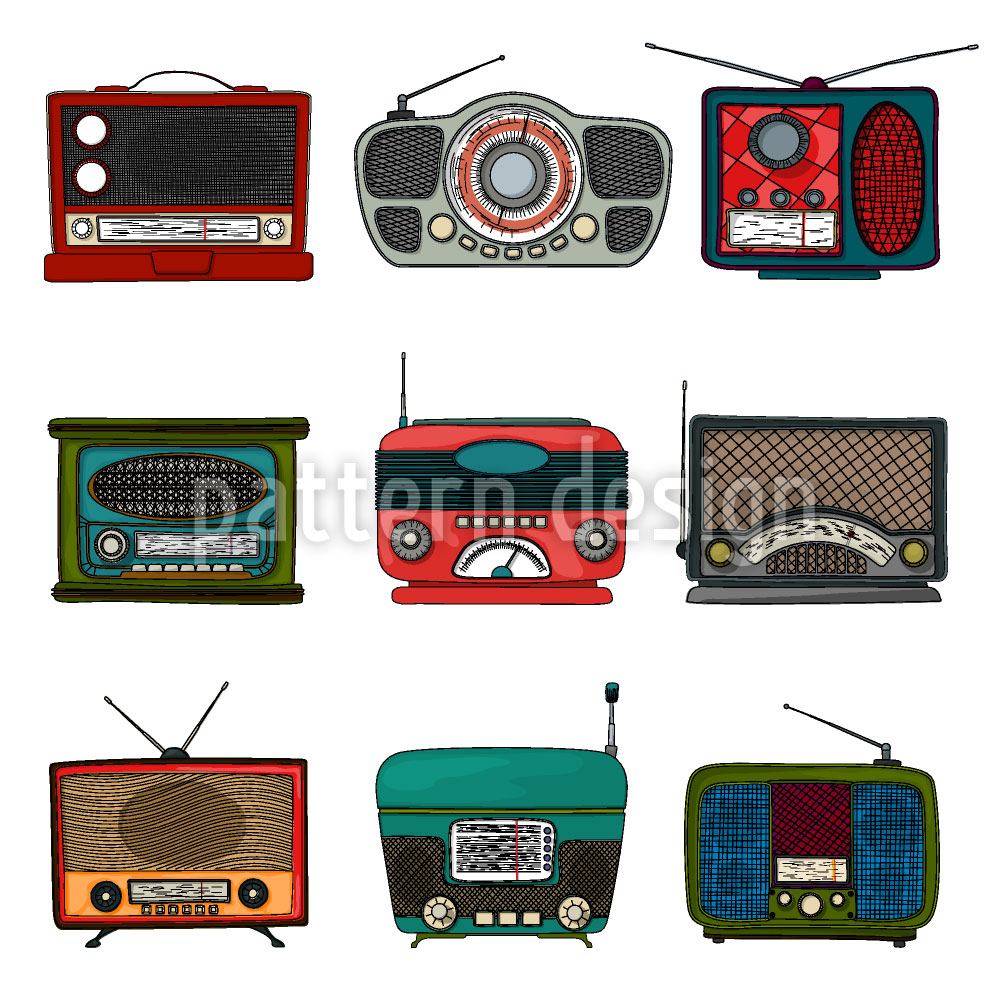 patterned-wallpaper-retro-radio