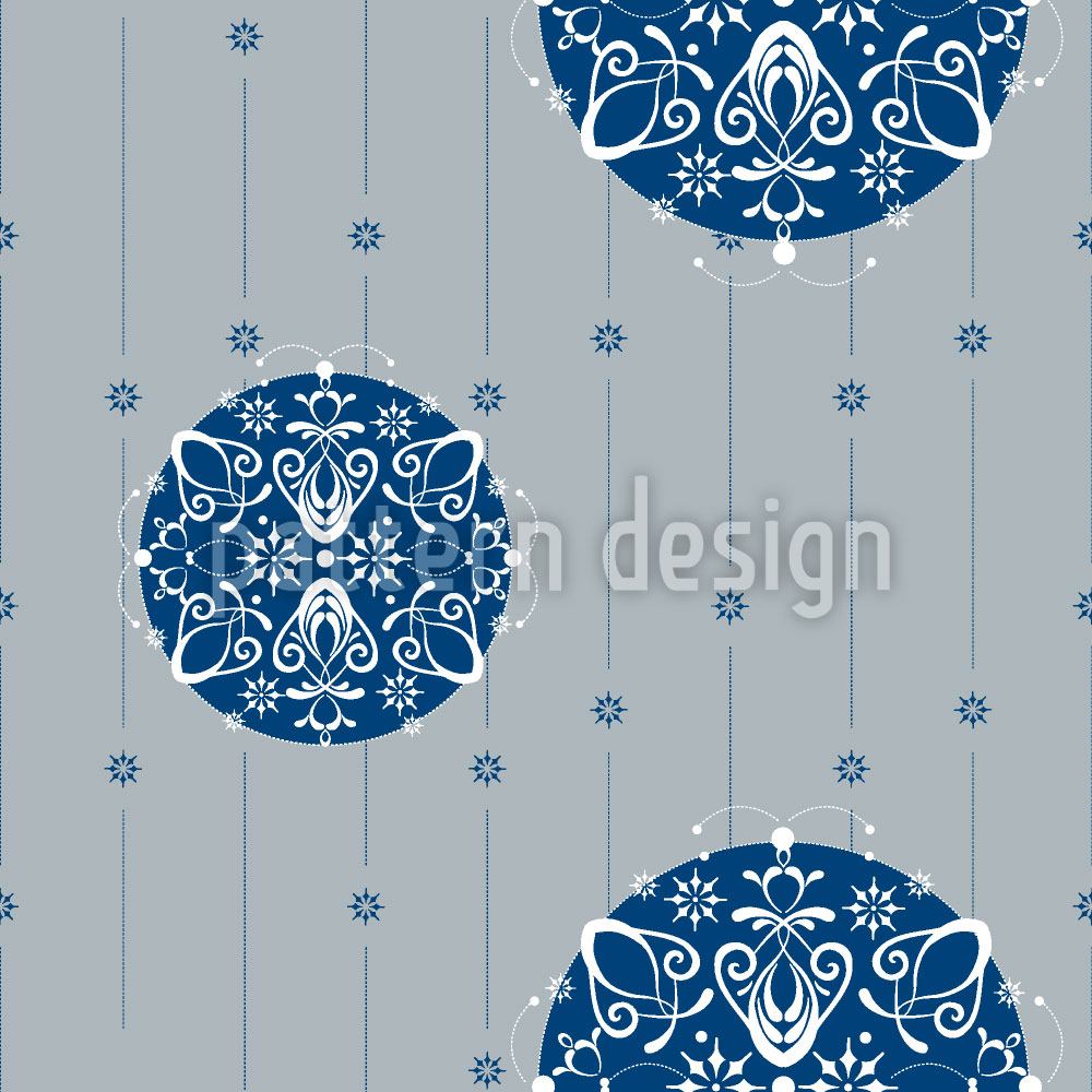 patterned-wallpaper-christmas-ornaments-silver