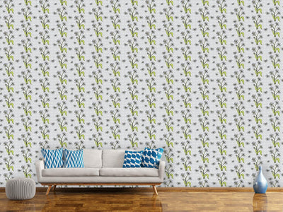 patterned-wallpaper-daisy-flowers-grey