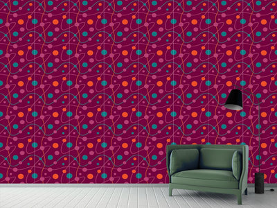 patterned-wallpaper-circular-rounds-magenta