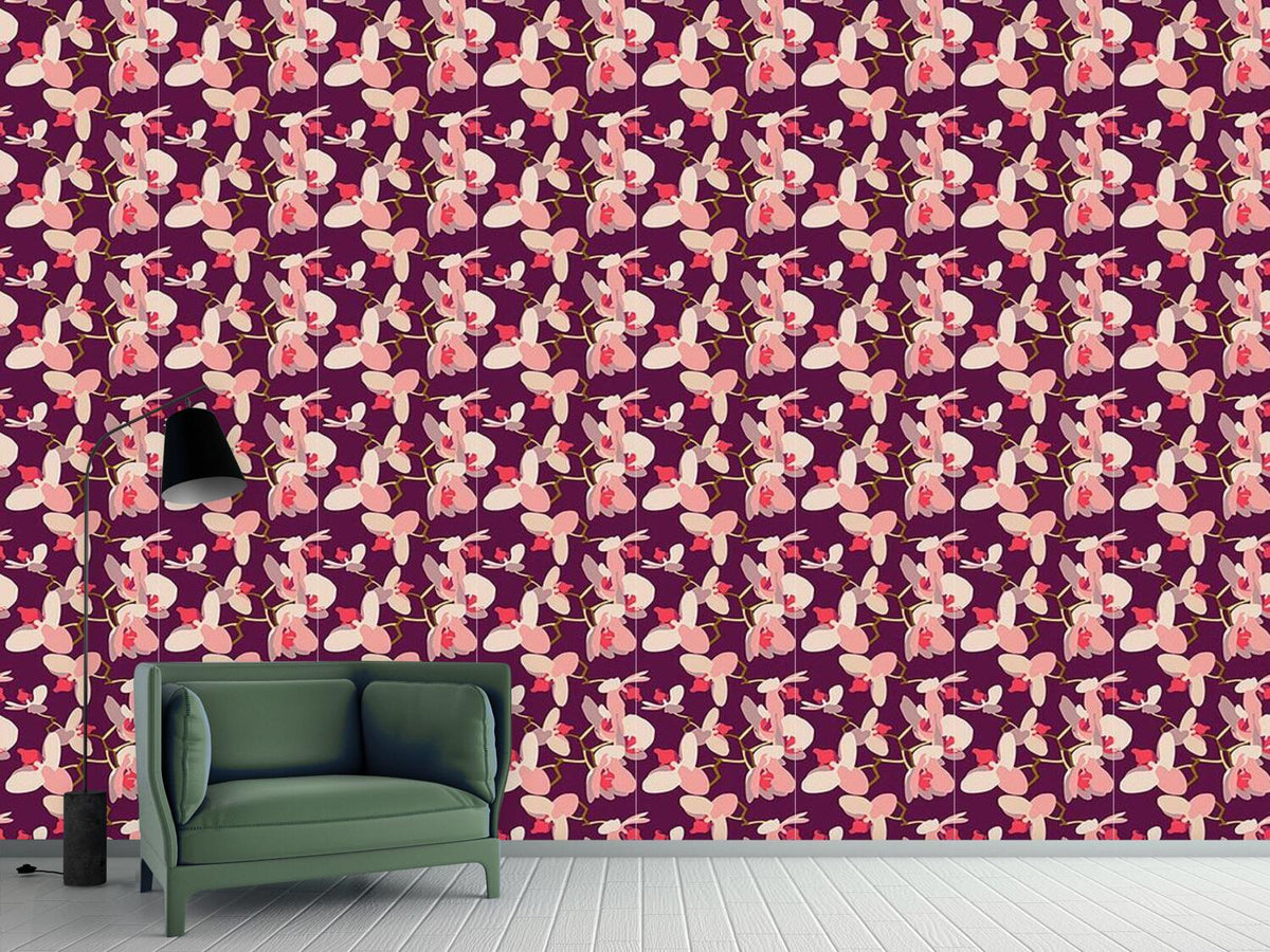 patterned-wallpaper-orchids