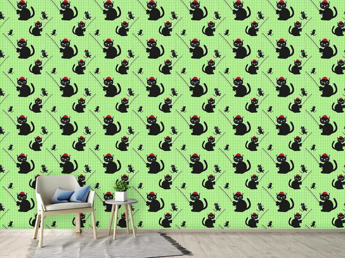 patterned-wallpaper-cat-and-mouse-game