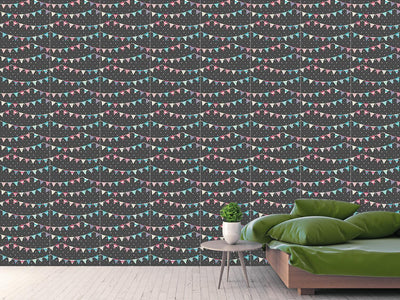 patterned-wallpaper-striped-festoons-on-polkadot