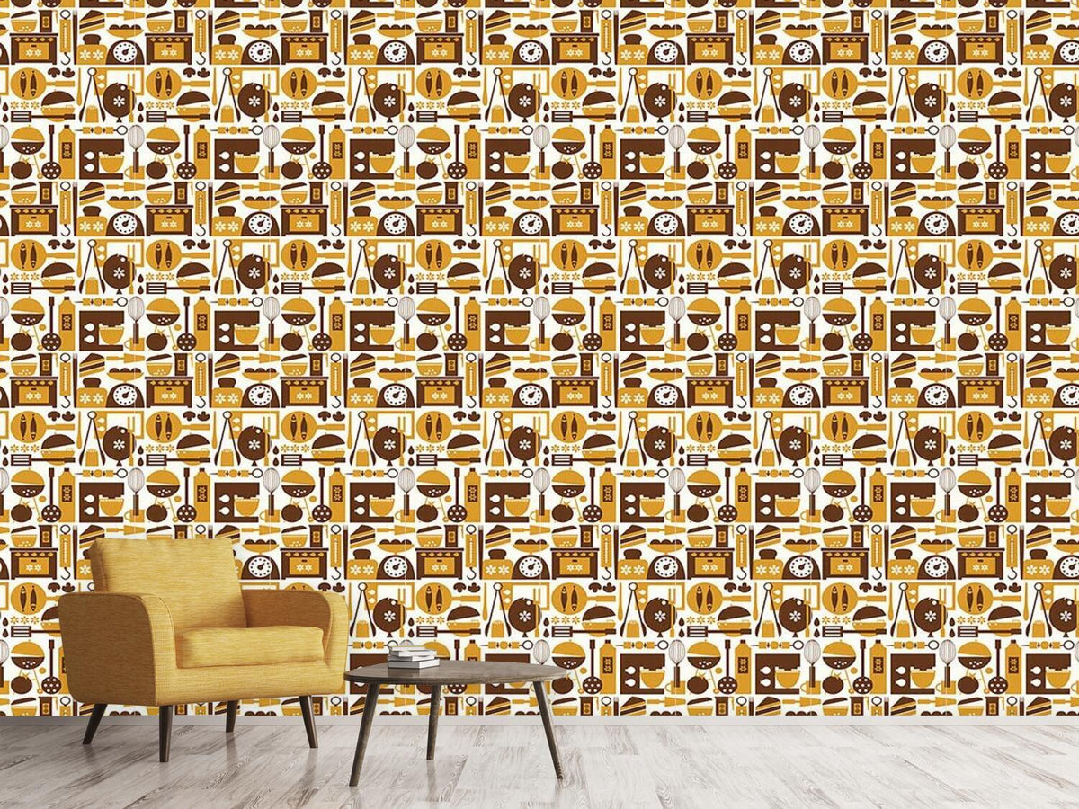 patterned-wallpaper-grill-party