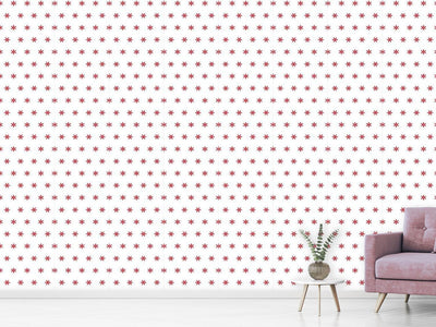 patterned-wallpaper-snowflakes-red