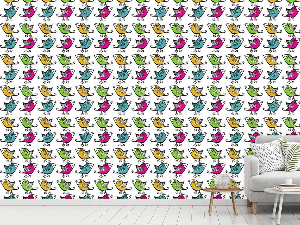 patterned-wallpaper-four-cute-birds