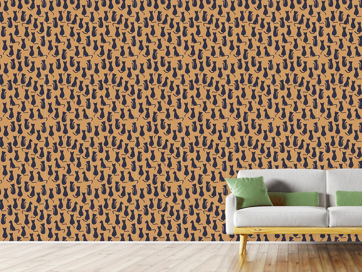 patterned-wallpaper-cat-silhouettes