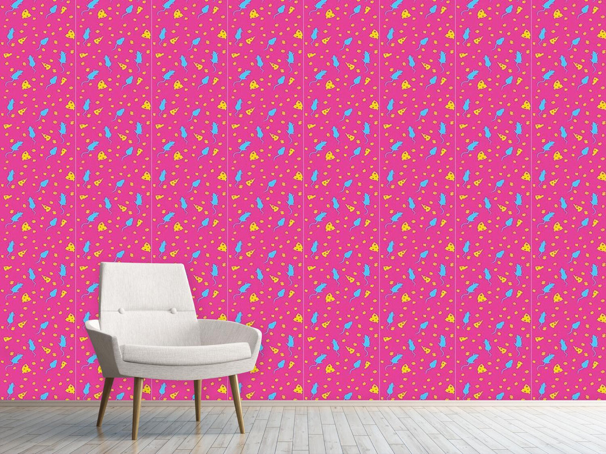 patterned-wallpaper-mice-and-cheese