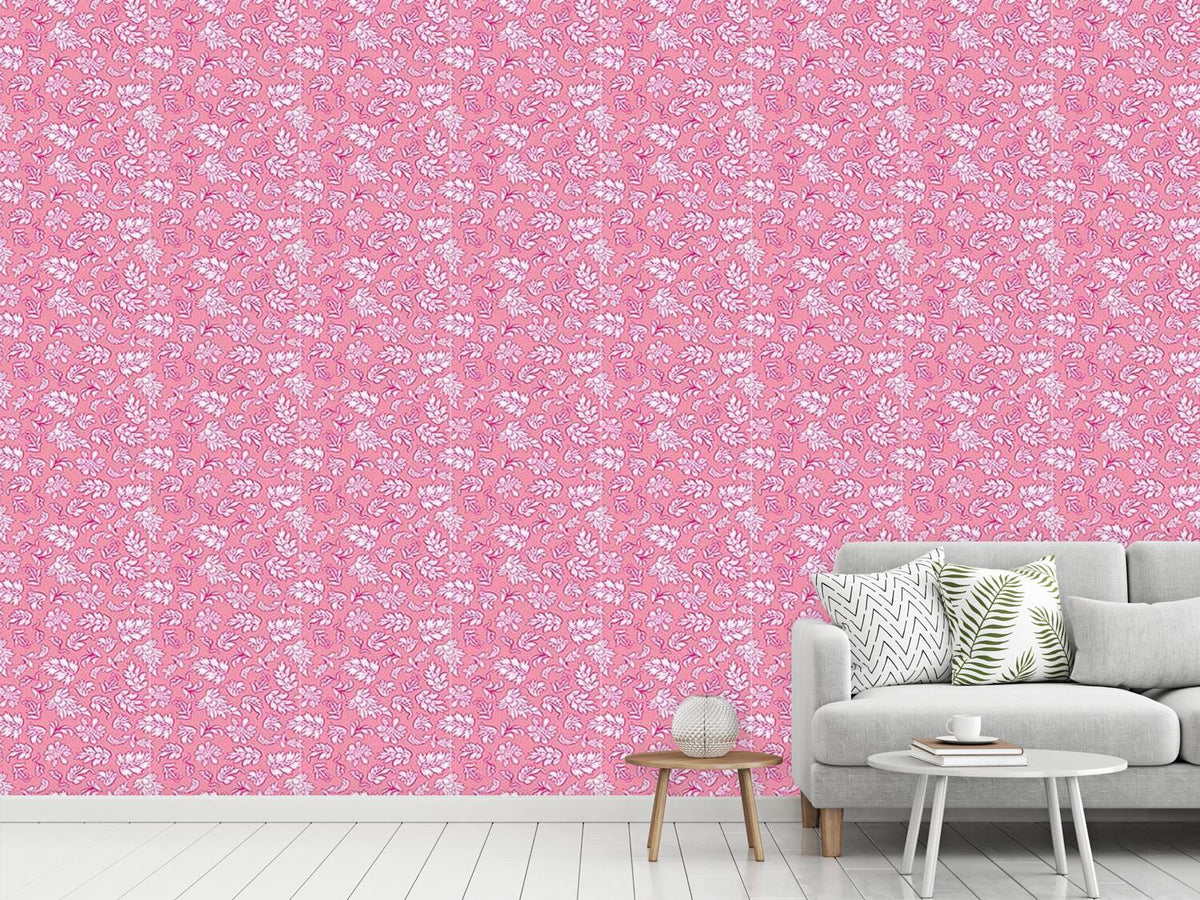 patterned-wallpaper-leafage-rose