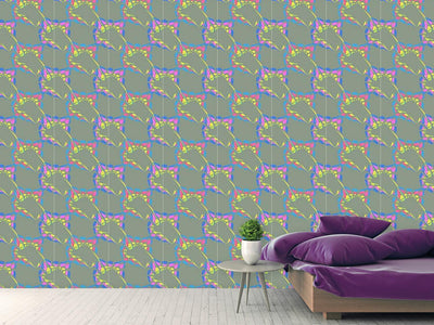 patterned-wallpaper-color-spots-on-olive-green