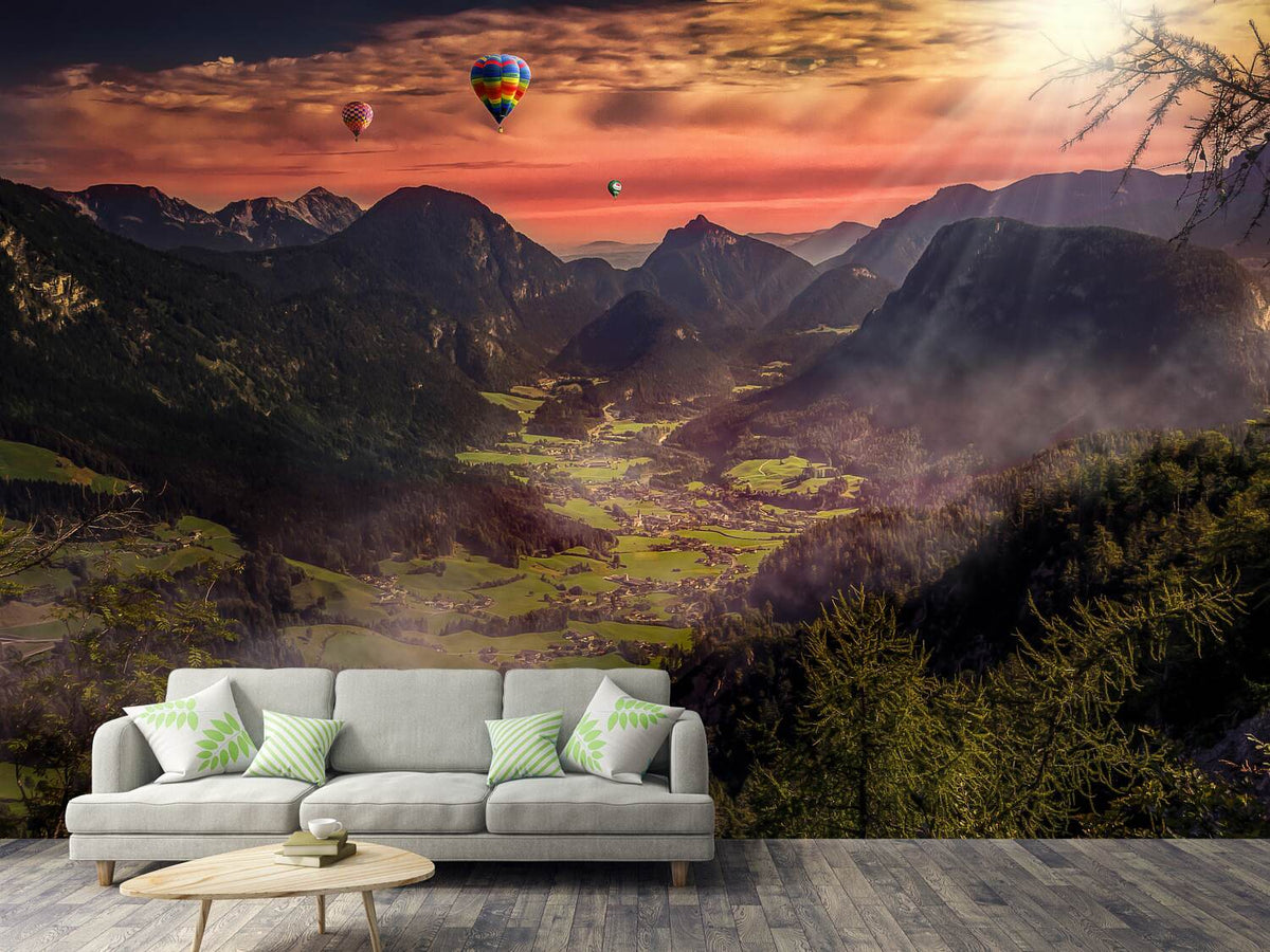 photo-wallpaper-hot-air-balloons-in-the-sunset