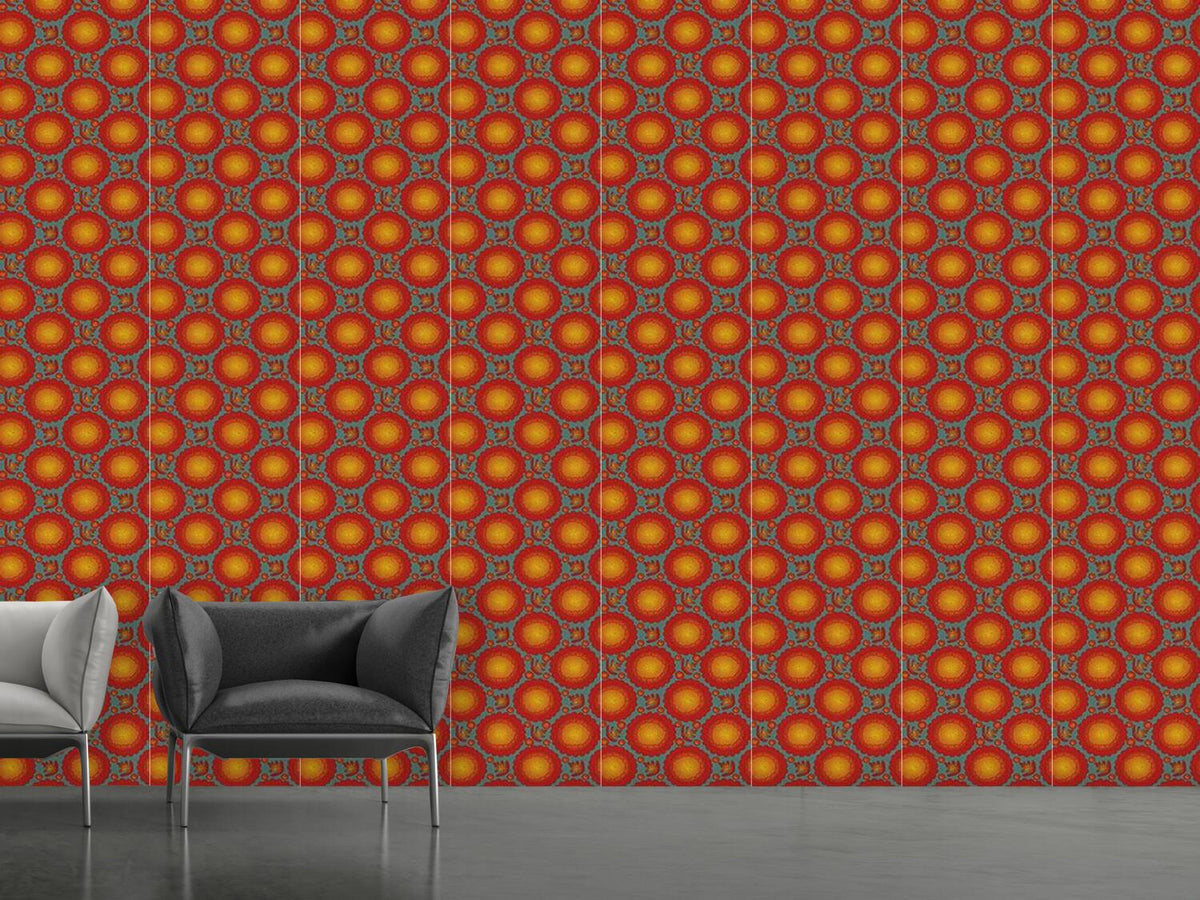 patterned-wallpaper-marigold-flowers