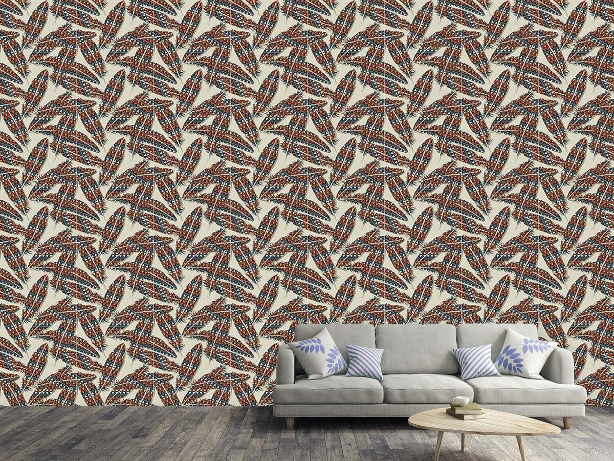 patterned-wallpaper-indian-feathers