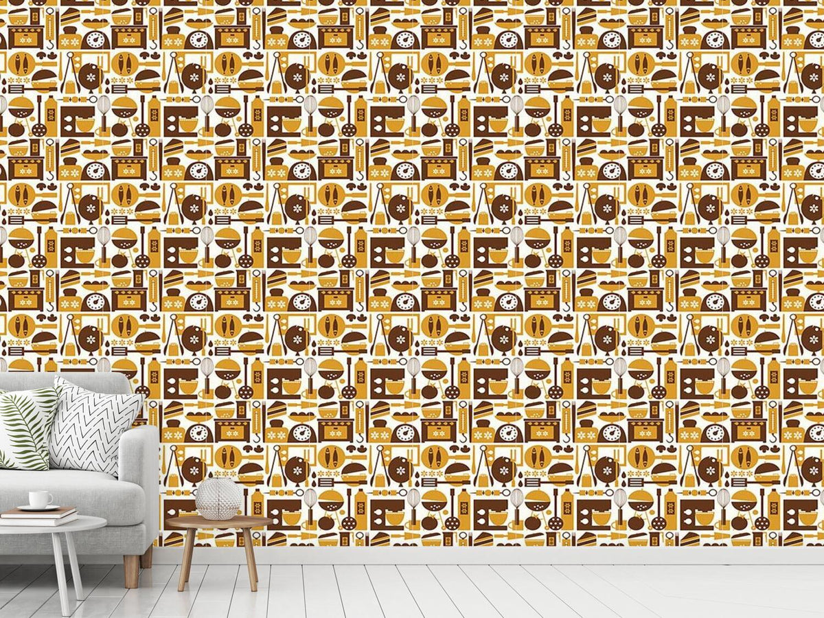 patterned-wallpaper-grill-party