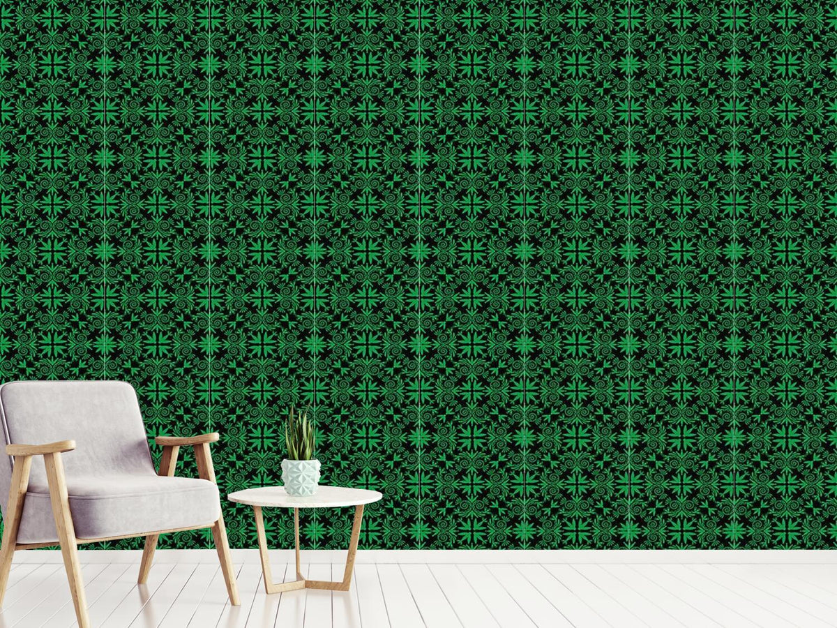 patterned-wallpaper-green-folk