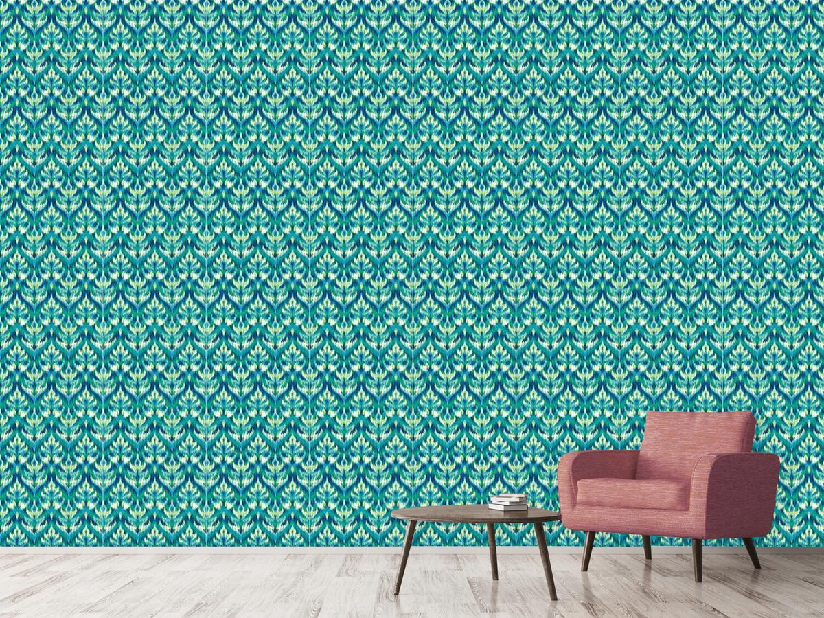 patterned-wallpaper-asian-ikat-damask