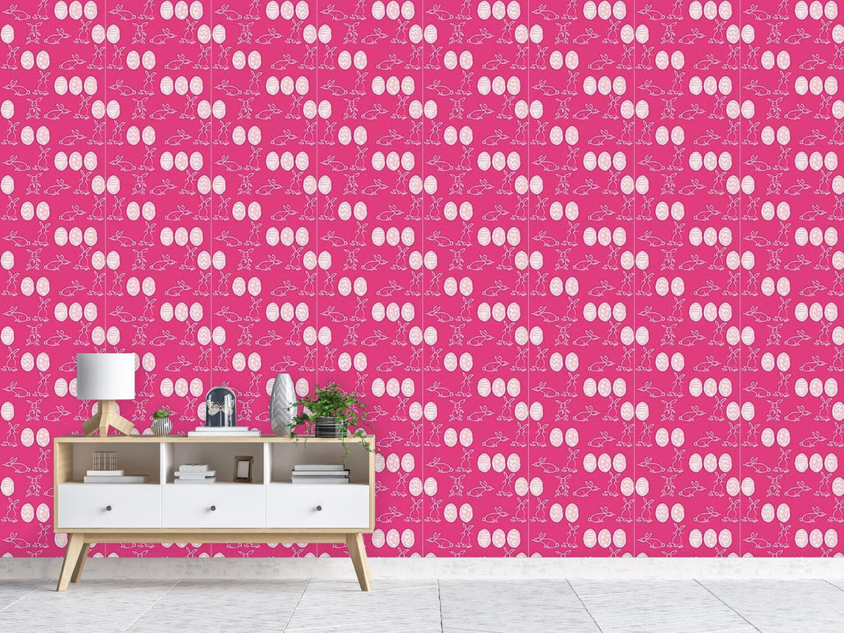 patterned-wallpaper-easter-bunnies-in-panic