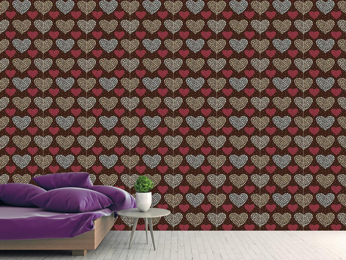 patterned-wallpaper-heart-bouquets