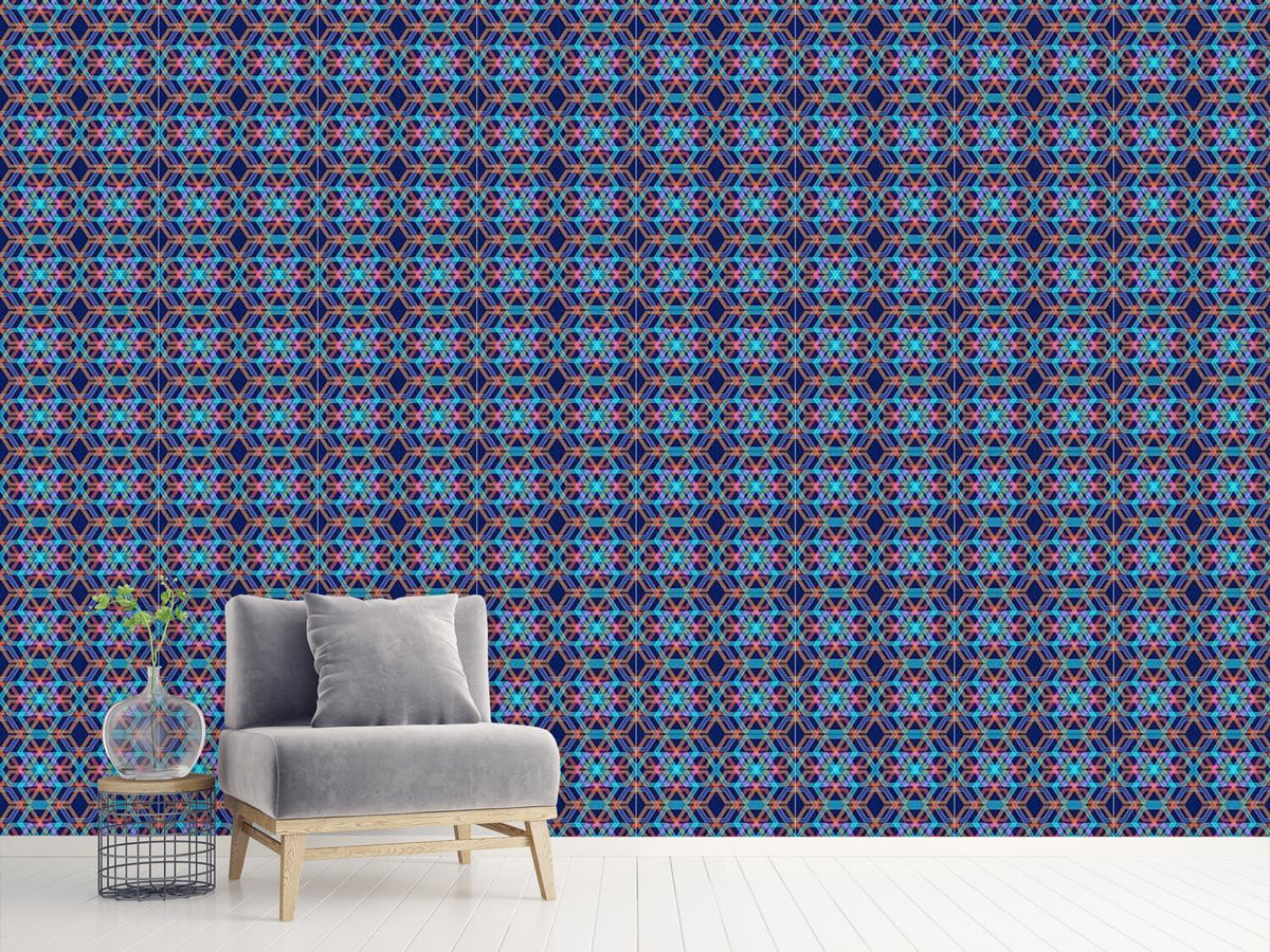 patterned-wallpaper-hexagonia-azur