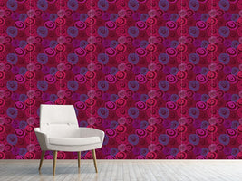 patterned-wallpaper-roses-in-circles