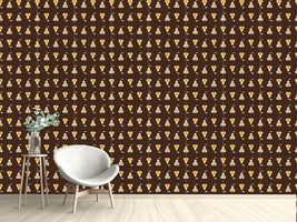 patterned-wallpaper-chocolate-fondue-with-pear