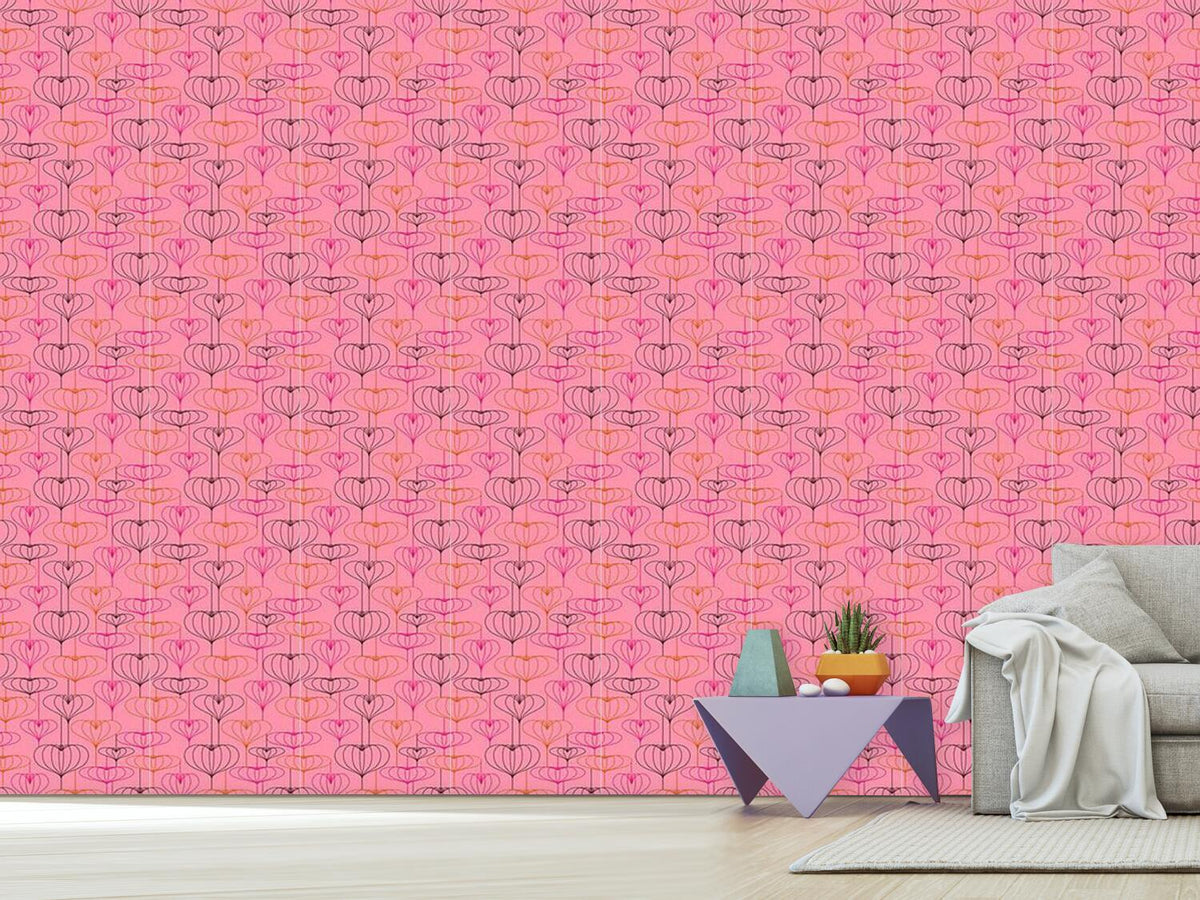 patterned-wallpaper-heart-lantern-pink