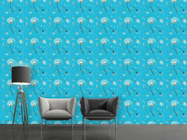 patterned-wallpaper-dandelions-blue