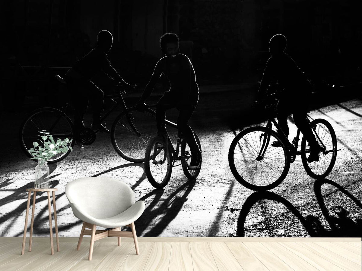 photo-wallpaper-boys-bycicles-shadow-and-light