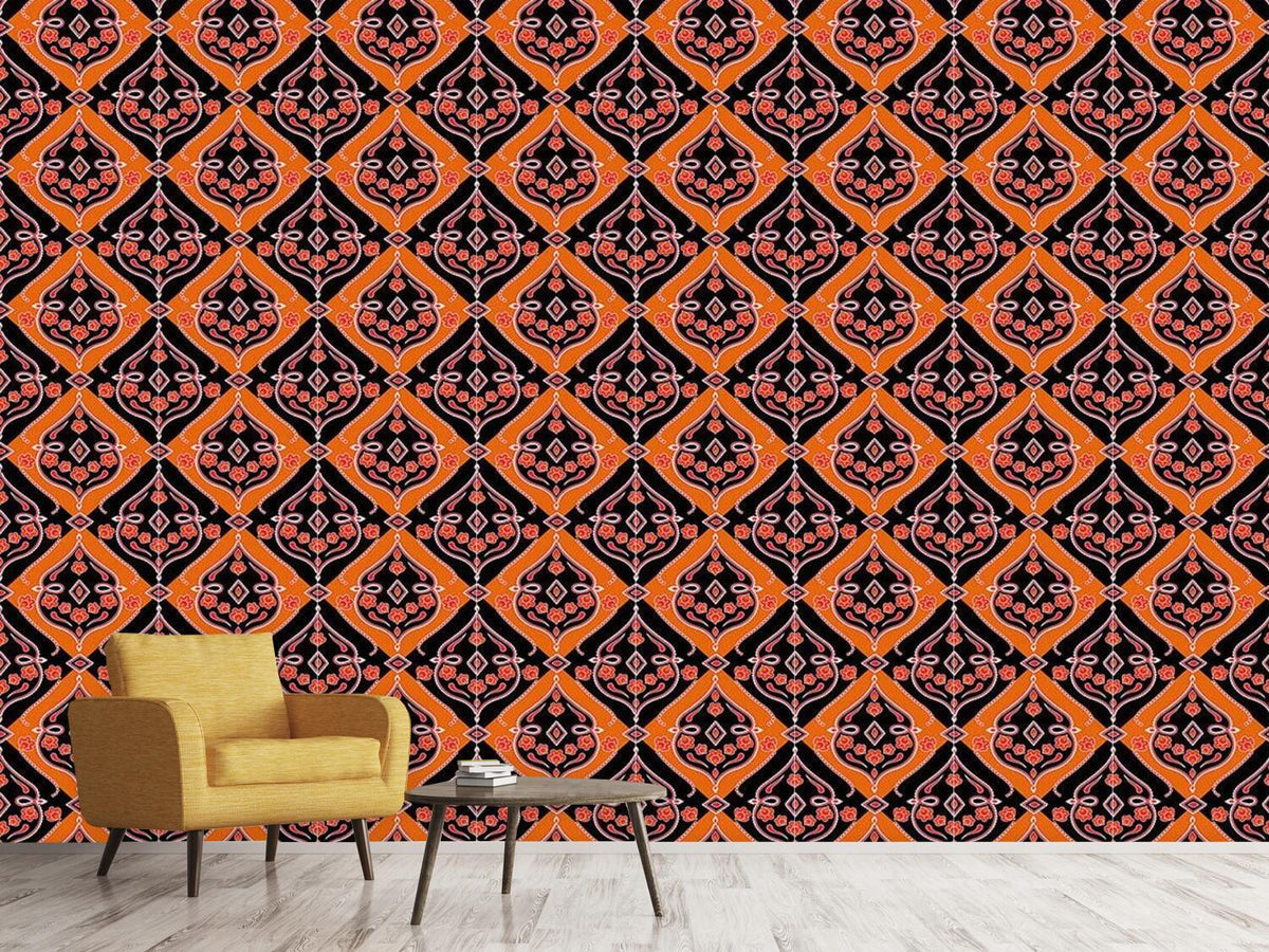 patterned-wallpaper-folkloria-orange