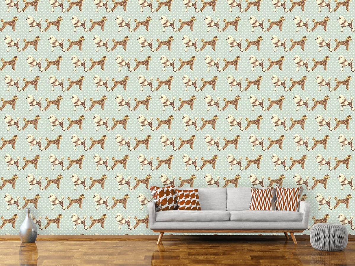 patterned-wallpaper-poodle-with-heart-aqua