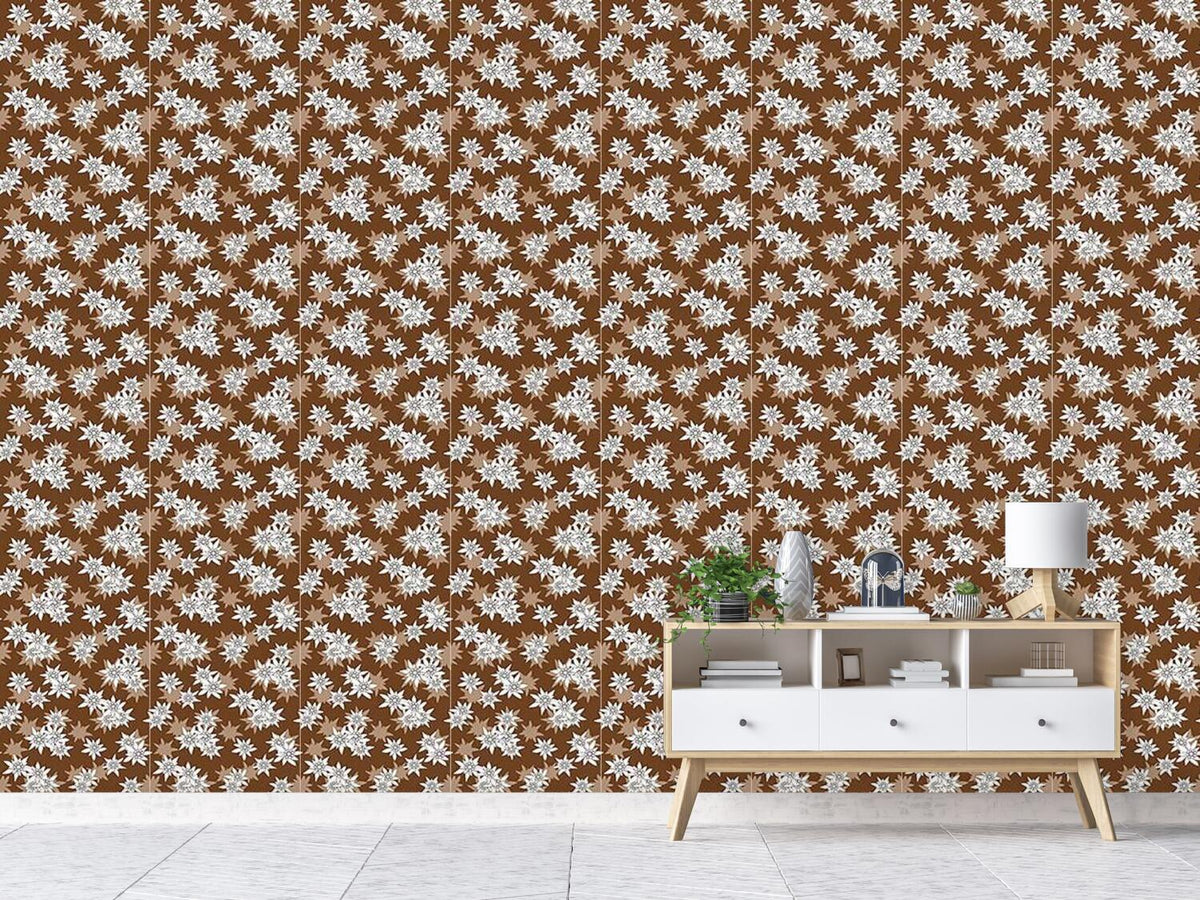 patterned-wallpaper-edelweiss-brown