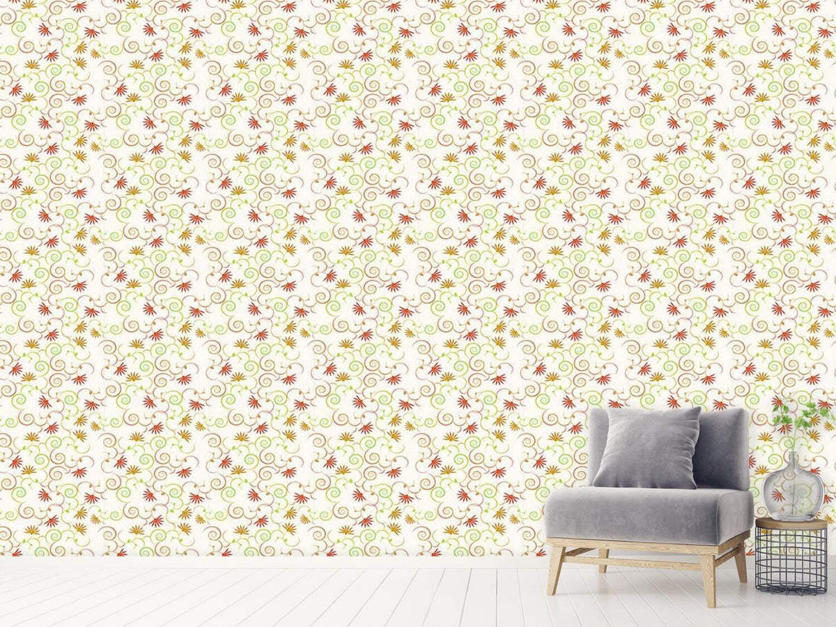 patterned-wallpaper-magical-curls-flowers