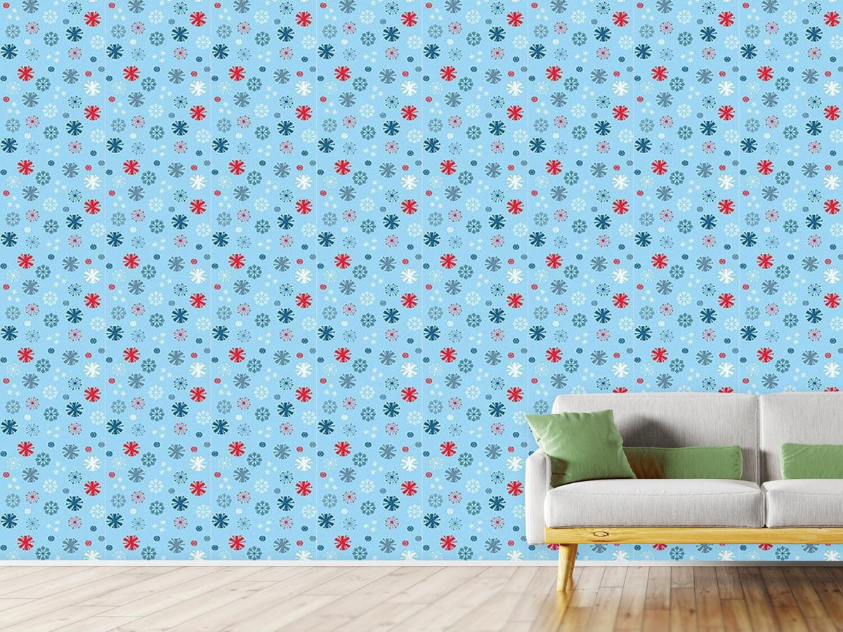 patterned-wallpaper-snowflake-blues