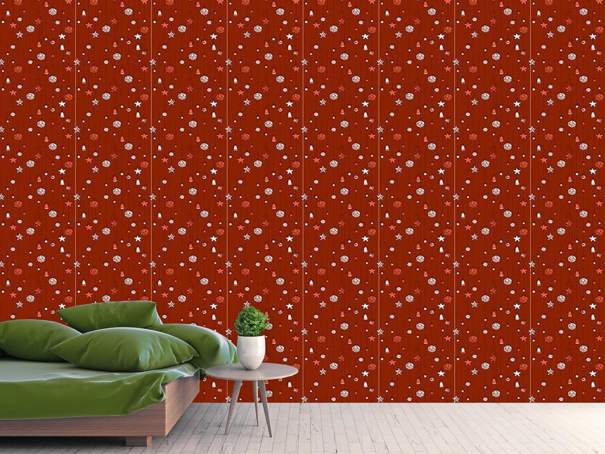 patterned-wallpaper-christmas-tree-decorations-red