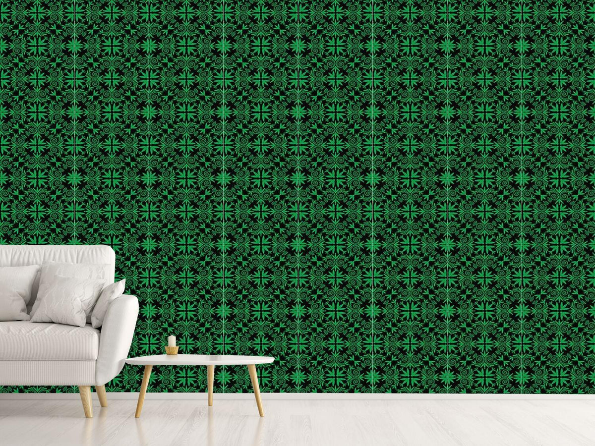 patterned-wallpaper-green-folk