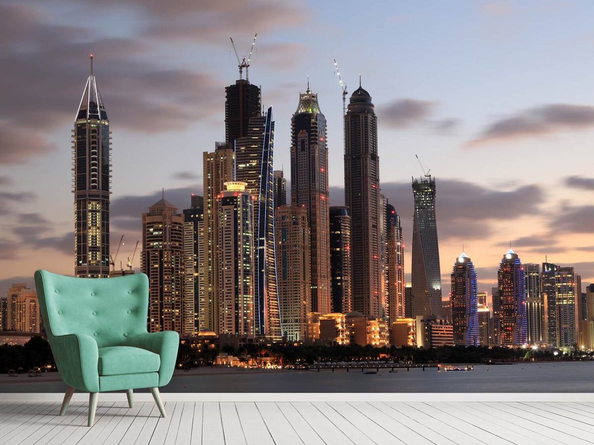 photo-wallpaper-skyline-dubai-at-sunset