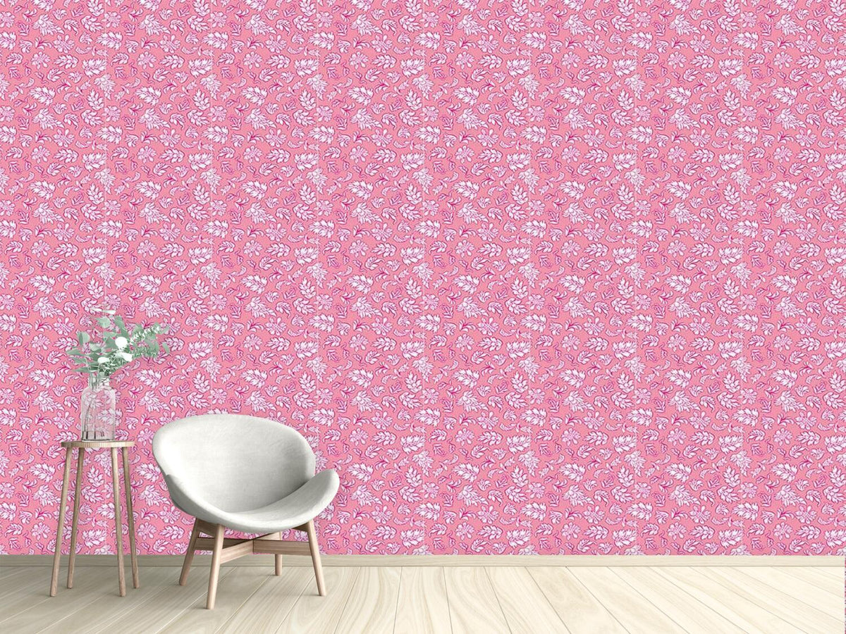 patterned-wallpaper-leafage-rose