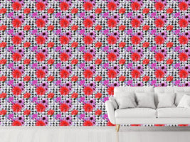 patterned-wallpaper-houndstooth-floral